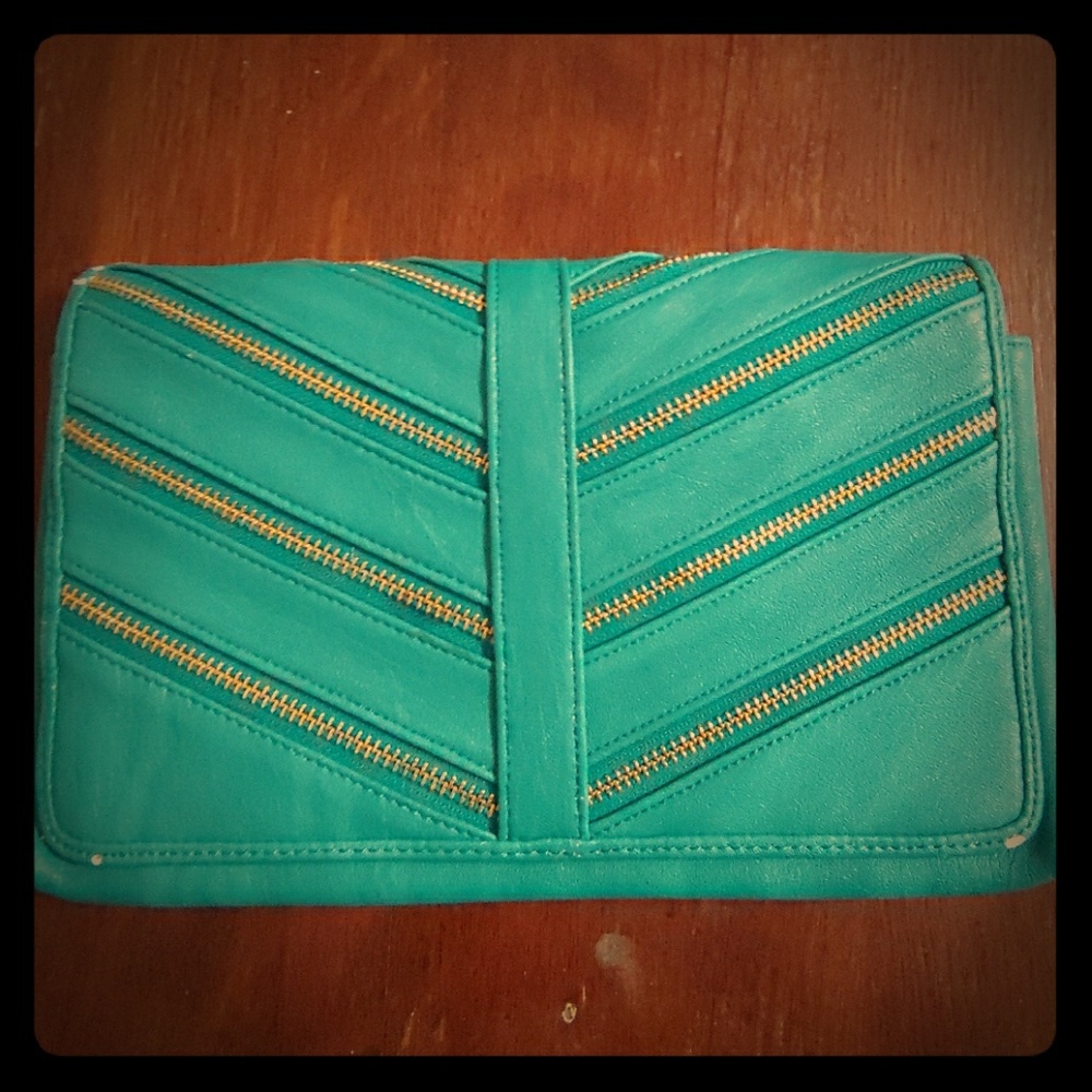 Urban Expressions teal clutch